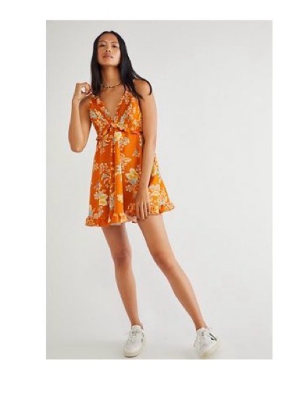 Free People Orange Floral T Sundress